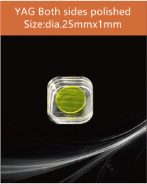 YAG Ce scintillator, YAG Ce crystal, Ce doped YAG scintillator, Scintillation YAG Ce, YAG Ce dia.25x1mm both sides polished